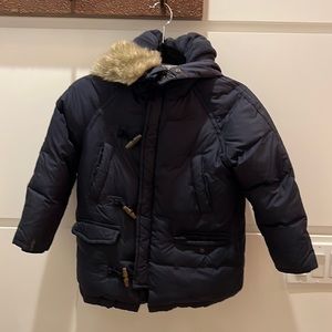 Navy blue golden winter jacket